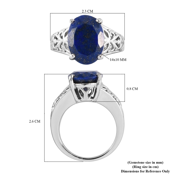 UNISEX STAINLESS STEEL BLUE LAPIS LAZULI SCROLLWORK RING - Picture 6 of 6